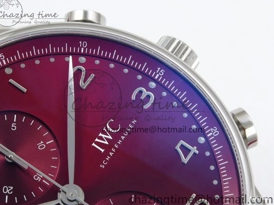 MIROTIME 0301 Reliable Portuguese Chrono IW3716 Z+F 1:1 Best Edition Red Dial on Red Rubber Strap A 7015